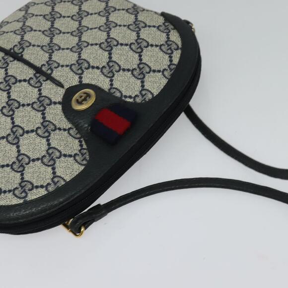 GUCCI GG Supreme Sherry Line Shoulder Bag Pvc Navy Gold 904 02 047 - Picture 6 of 16